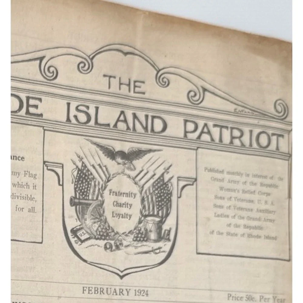1924 The Rhode Island Patriot ~ Grand Army of the Republic Womens Relief Corps